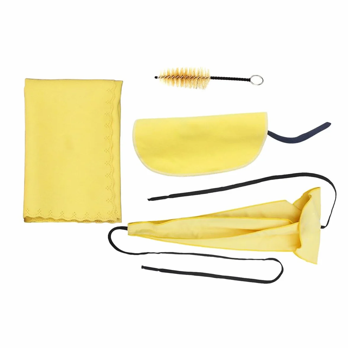 Alnicov Saxophone Cleaning Care Kit z 3-częściową ściereczką do czyszczenia i szczotką do ustników, narzędzie do konserwacji instrumentów muzycznych (żółty)